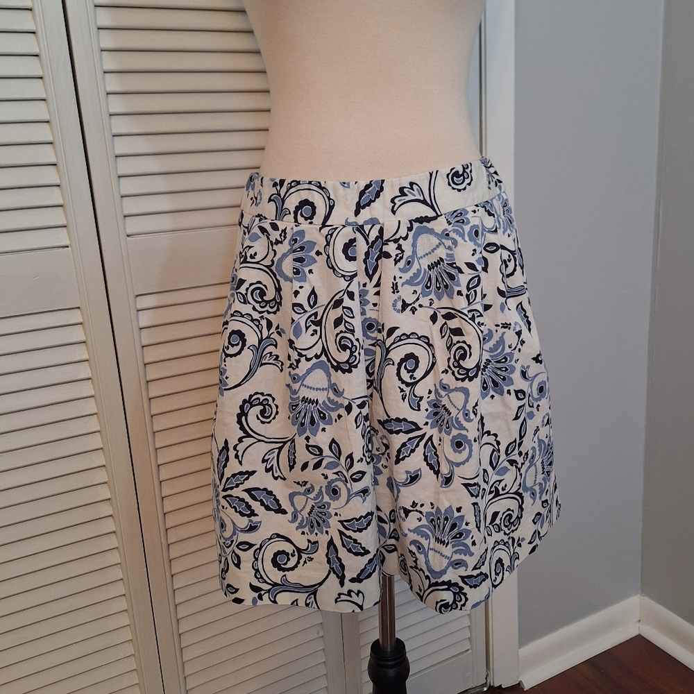 Ann taylor loft paisley pleated cotton skirt sz 6 *K - Picture 4 of 8